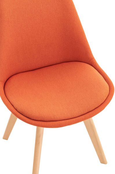 CLP 4er Set Esszimmerstuhl Linares Mit Buchenholzgestell,orange Stoff Bild 7