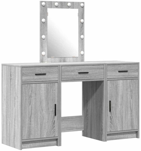 vidaXL Schminktisch mit Schubladen Grau 50 x 41 x 135 cm Holzwerkstoff 3334259