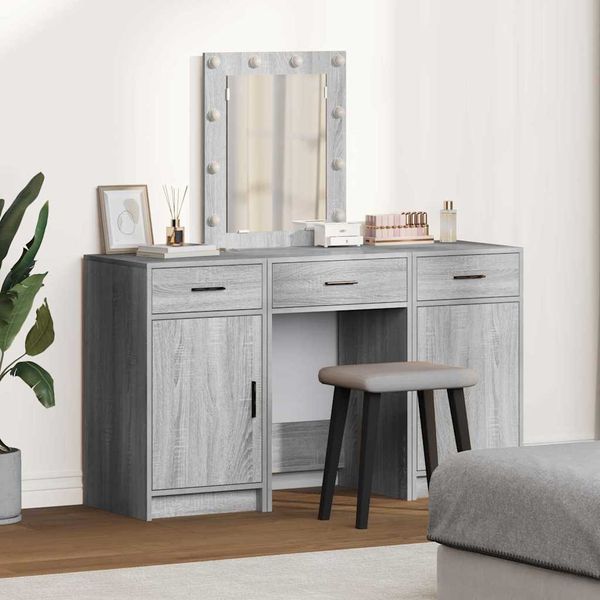 vidaXL Schminktisch mit Schubladen Grau 50 x 41 x 135 cm Holzwerkstoff 3334259