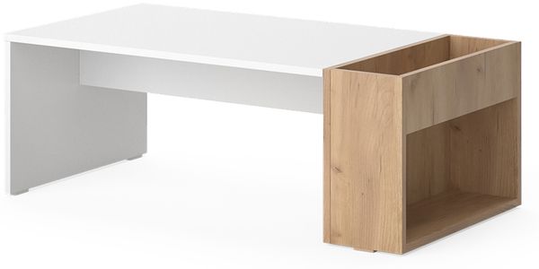 Couchtisch Chris Weiß/Goldkraft Eiche 95 x 49.4 cm Vicco
