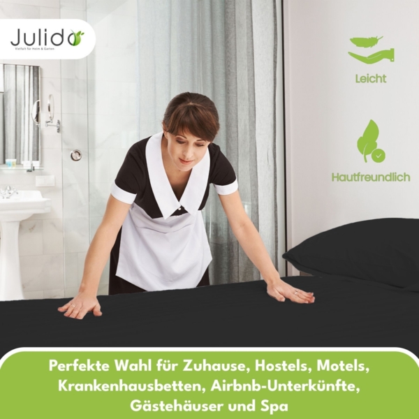 Jersey Spannbettlaken 180-200x200cm 100% Baumwolle Schwarz Bild 8