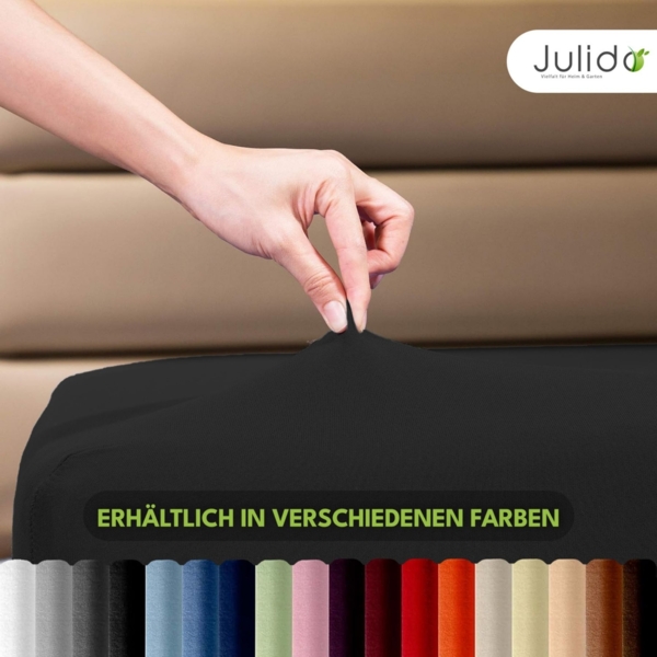Jersey Spannbettlaken 180-200x200cm 100% Baumwolle Schwarz Bild 9