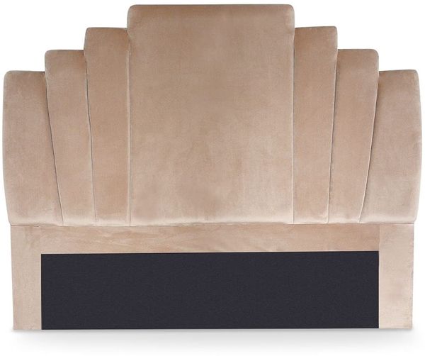 Menzzo Arena Kopfteil Bett 140 cm, Samtbezug Taupe