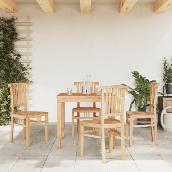 vidaXL 5-tlg. Garten-Essgruppe Massivholz Teak 3155766