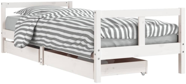 vidaXL Kinderbett mit Schubladen Weiß 80x200 cm Massivholz Kiefer 834406