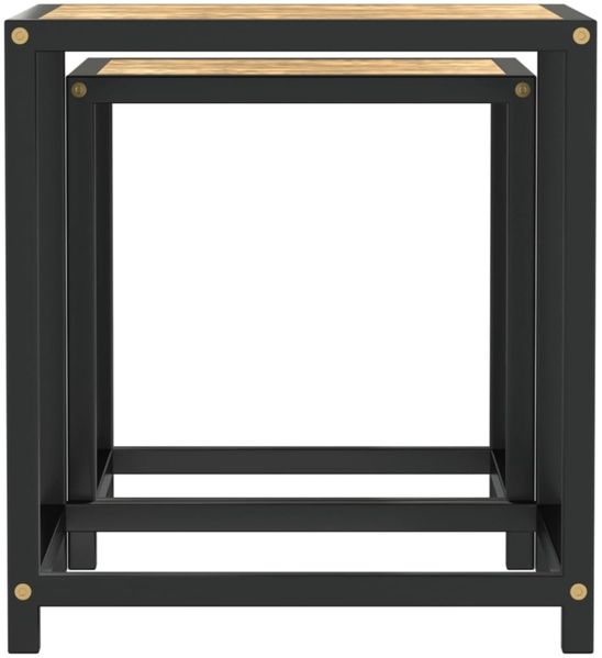 vidaXL Beistelltische 2 Stk. MDF Schwarz und Gelb 331656 Bild 3