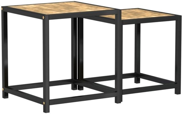 vidaXL Beistelltische 2 Stk. MDF Schwarz und Gelb 331656 Bild 7