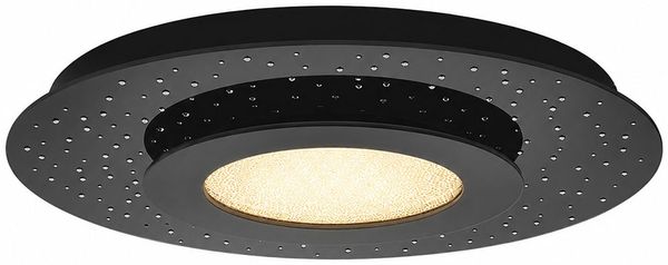 Eglo 33711 Stars of Light - LED Deckenleuchte AZURREKA Stahl schwarz mit Swarovski Kristallen 24W 3000K H:6cm Ø50cm dimmbar über Fernbedienung