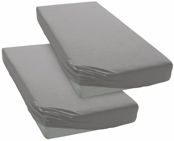 OTTO home Spannbettlaken PHYSALIS in BASIC und PREMIUM Qualität, 100% Baumwolle, Jersey (110 g/m), Gummizug: rundum, (2 Stück), für Matratzen bis 18 cm Höhe, Bettlaken, Spannbetttuch, pflegeleicht