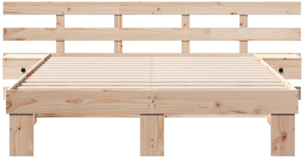 vidaXL Bettrahmen mit Kopfteil Braun 160 x 200 cm Massives Kiefernholz 3385682 Bild 4
