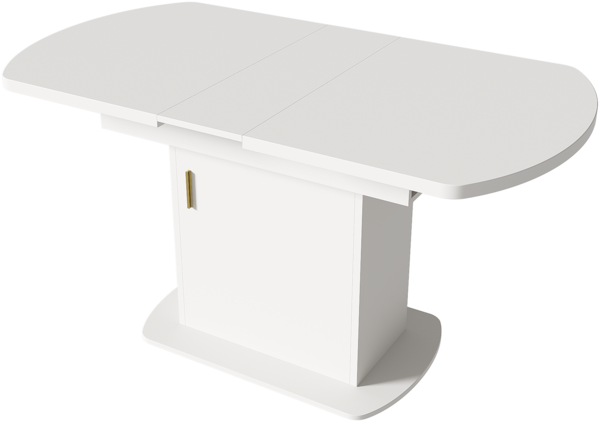 Merax Ausziehbarer ovaler Esstisch, L110/130*W70*H75cm,Esstisch mit Stauraum, Kaffee-Freizeittisch, moderner minimalistischer Esstisch, platzsparender multifunktionaler Esstisch, weiß + goldener Griff Bild 9