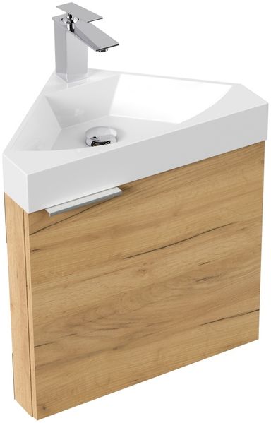 Gäste WC Eckbadmöbel Diamant Slimline Gästebad SoftClose eiche gold : Eiche Gold