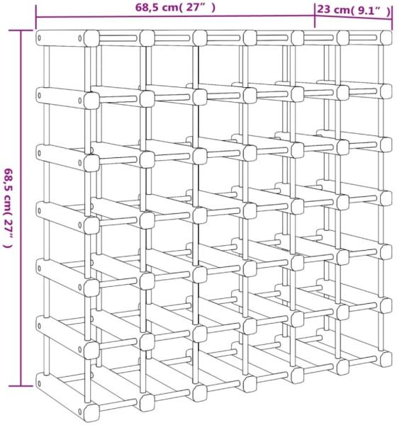 vidaXL Weinregal für 42 Flaschen 68,5x23x68,5 cm Massivholz Kiefer 353752 Bild 6