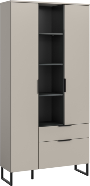 Stauraumtype B/H/T: 192x90x37 cm in Kaschmir Nachbildung und schwarz