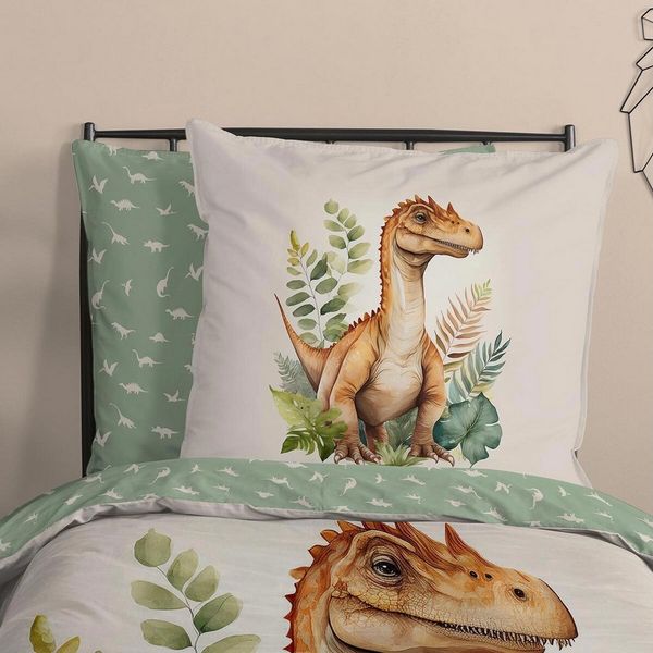TRAUMSCHLAF Bettwäsche Dino, Renforce, 2 teilig, tierisches Design aus 100% Baumwolle