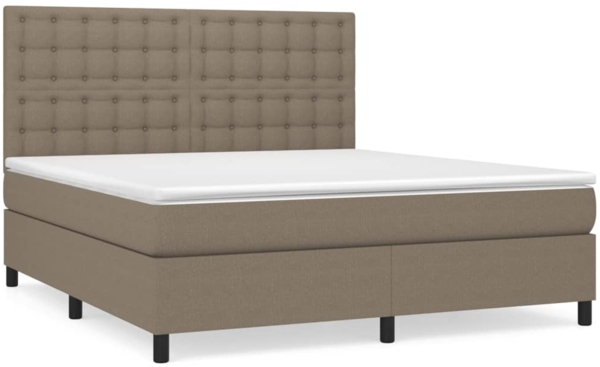 vidaXL Boxspringbett mit Matratze Taupe 180x200 cm Stoff 3142117