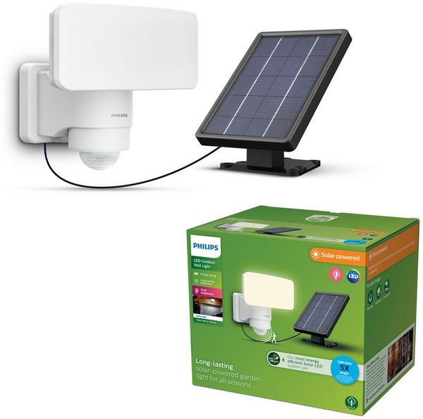 Philips Solar Wandleuchte Tylus weiß 18,5 x 21 x 17 cm warmweiß