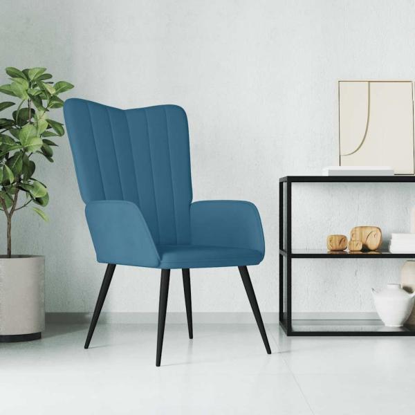 vidaXL Relaxsessel Blau Samt 327687