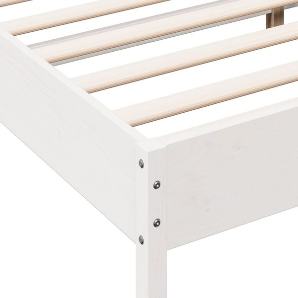 vidaXL Massivholzbett ohne Matratze Weiß 140x200 cm Kiefernholz 842699 Bild 7