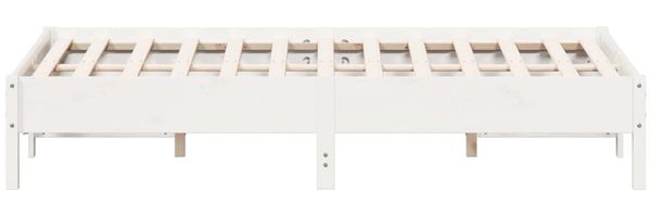 vidaXL Massivholzbett ohne Matratze Weiß 140x200 cm Kiefernholz 842699 Bild 5