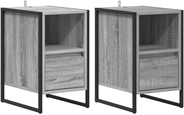 vidaXL Nachttisch 2 pcs Graues Sonoma 39,5 x 30 x 50 cm Holzwerkstoff 886661