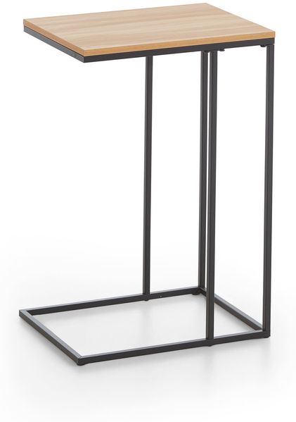 Homes & Jones Beistelltisch Leo 58x40x30 cm mit Tischplatte & schwarzem Metallgestell - Moderner Sofatisch im Industrial Design - Ablagetisch für Wohnzimmer, Schlafzimmer & mehr