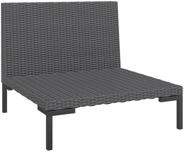 vidaXL Gartensofas 2 Stk. mit Kissen Halbrundes Poly Rattan 318602 Bild 4