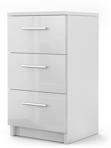 Vicco Nachttisch Weiß Hochglanz 38 x 66 cm