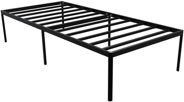 Metallbett RUKIM - Metall Schwarz 90x200x41 cm | Bett 90x200 Bettrahmen Metall Doppelbett
