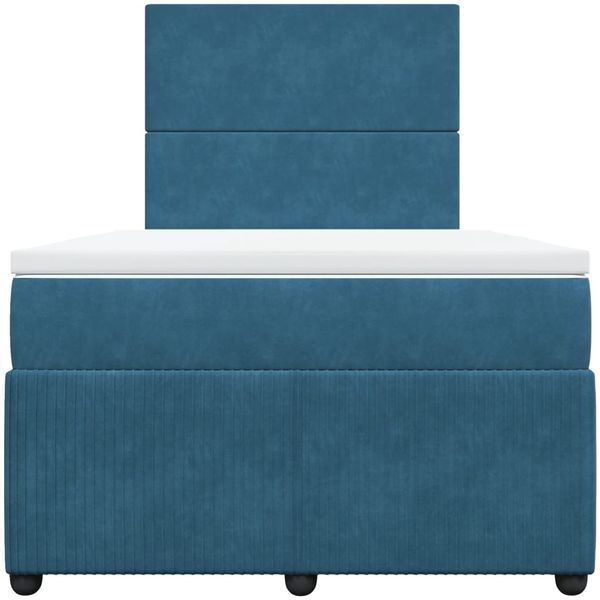 vidaXL Boxspringbett mit Matratze Blau 120x200 cm Samt 3294608 Bild 6