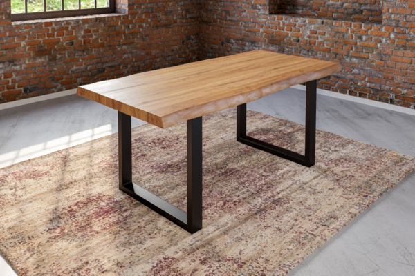 Landhaus Esstisch »Utrecht« 5cm Baumkante Akazie Natur 220x100 schwarz 525963 Bild 2