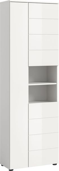 Hochschrank (B/H/T: 60x190x34 cm) in weiß hochglanz tiefzieh