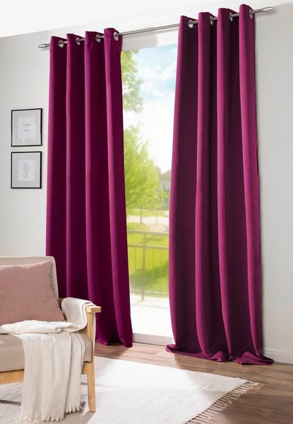 DecoHome24 Gardine Brillant (2 St), Ösen, blickdicht, blickdicht
