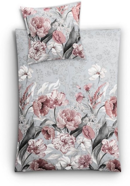 Kleine Wolke Bettwäsche Hanako, Mako-Satin, 2 teilig, mit floralem Dessin Bild 4