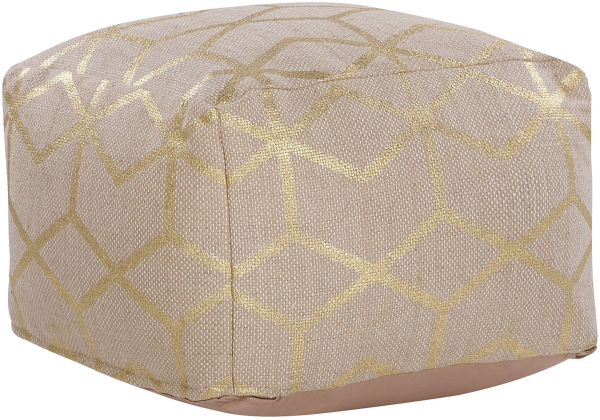 Pouf Jute beige / gold 67 x 67 cm MAMALA