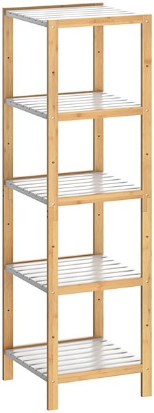 Casaria Badregal mit 5 Etagen, Bambus natur, 33 x 34 x 140 cm