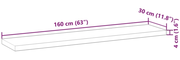 vidaXL Tischplatte 160x30x4 cm Rechteckig Massivholz Akazie 4008845 Bild 8
