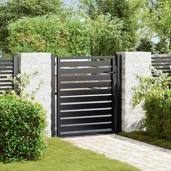 vidaXL Gartentor Abschließbar Schwarz 100x100 cm Aluminium 42004146