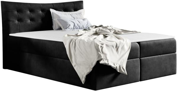 Boxspringbett Rember Ehebett, Schwarz, 180 x 200 cm