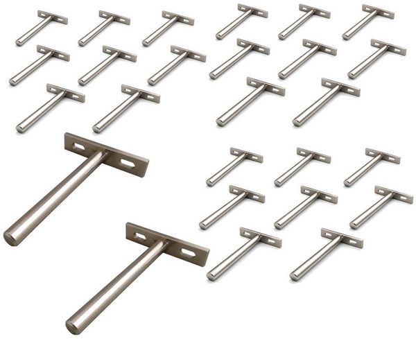 HOOZ Wandregalhalter Tablarträger 10 cm verdeckt stabil für Wand- & Bücherregal 26er Set, Fachbodenträger 26-tlg, Unsichtbare Schwerlast-Befestigung für Holz- und Schweberegale