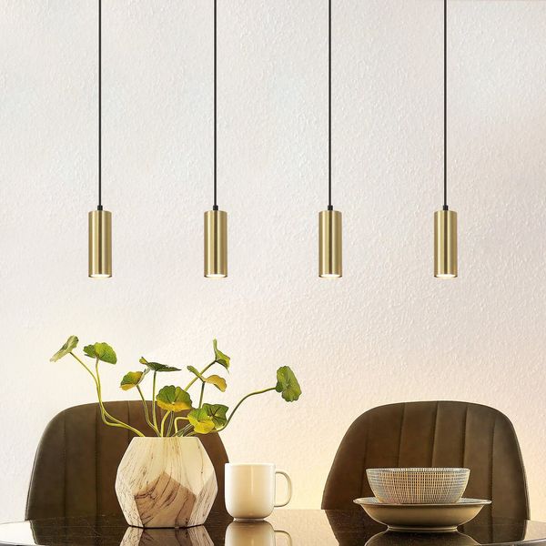 ZMH Pendelleuchte Esstisch Hängeleuchte 4 Flammig - Modern Industrial Hängelampe Gu10 Gold Schwarz Metall Esstischleuchte für Wohnzimmer Küche Café Esszimmer Schlafzimer Kücheninsel
