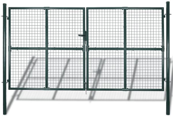 vidaXL Doppeltür-Gartentor 300x150 cm pulverbeschichteter Stahl 142025