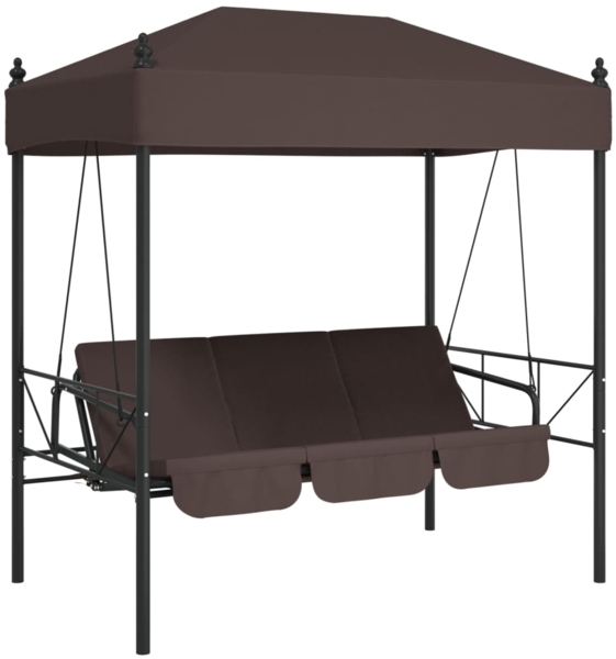 vidaXL Hollywoodschaukel mit Dach Kaffeebraun Stahl 4008900