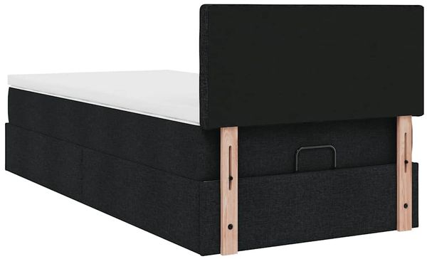 vidaXL Ottoman-Bett mit Matratze Schwarz 90x200 cm Stoff 3311596 Bild 11