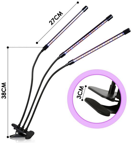 Clanmacy Pflanzenlampe 30W/40W LED Pflanzenlicht mit 10 Helligkeitsstufen Wachstumslampe