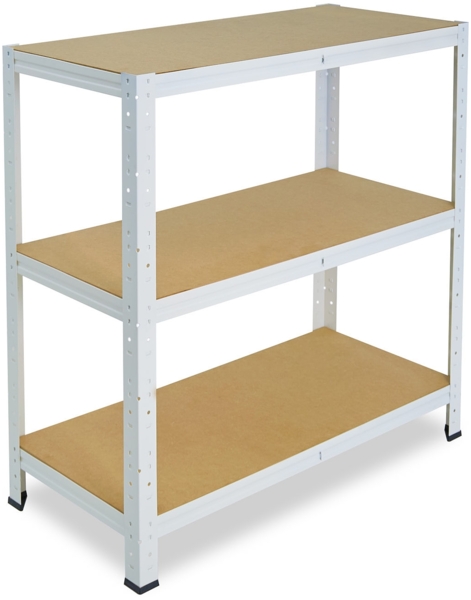 shelfplaza HOME 90x30x40 cm Schwerlastregal in weiß mit 3 Böden und 175 kg Traglast pro Boden