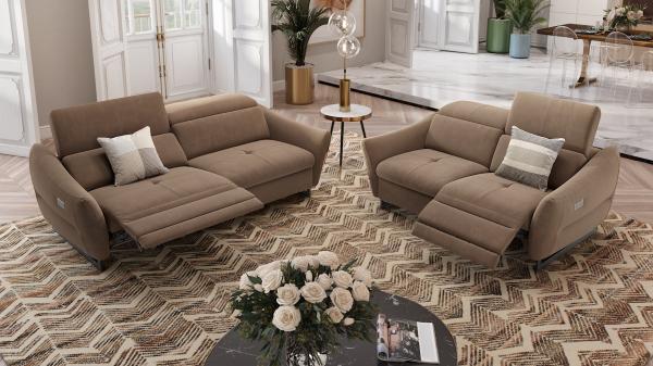 Sofanella Dreisitzer MODENA Stoffbezug Stoffsofa Couch in Lila Bild 2