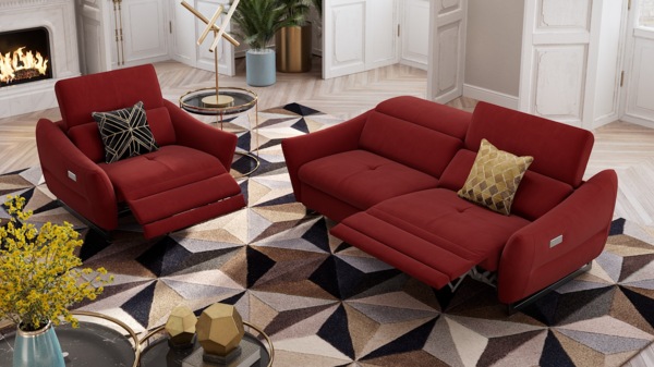 Sofanella Dreisitzer MODENA Stoffbezug Stoffsofa Couch in Lila Bild 3