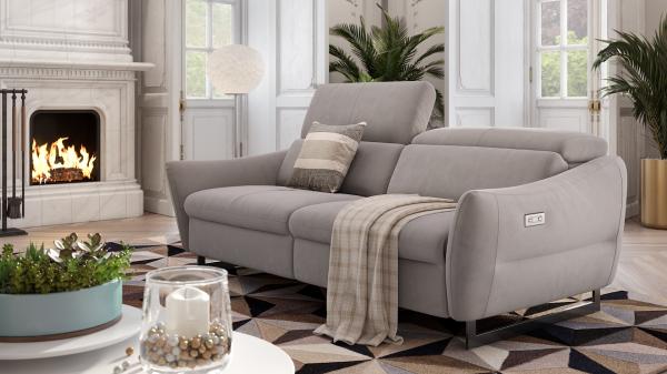 Sofanella Dreisitzer MODENA Stoffbezug Stoffsofa Couch in Lila Bild 1