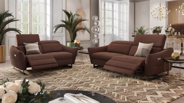 Sofanella Dreisitzer MODENA Stoffbezug Stoffsofa Couch in Lila Bild 6